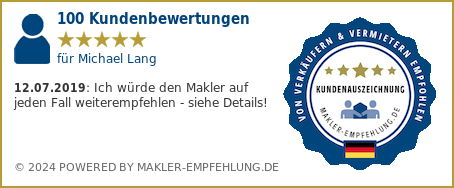 Qualitätssiegel makler-empfehlung.de für Michael Lang