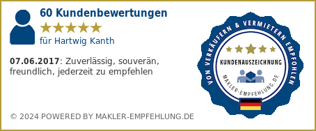 Qualitätssiegel makler-empfehlung.de für Hartwig Kanth