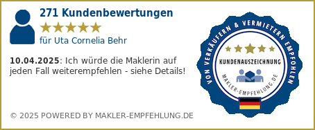 Qualitätssiegel makler-empfehlung.de für Uta Cornelia Behr