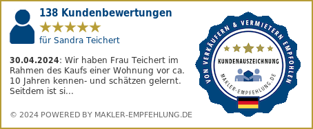 Qualitätssiegel makler-empfehlung.de für Sandra Teichert