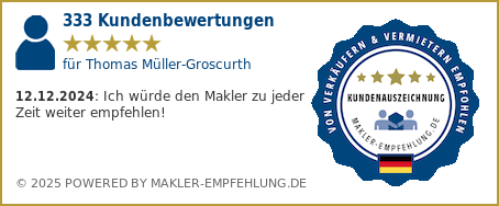 Qualitätssiegel makler-empfehlung.de für Thomas Müller-Groscurth