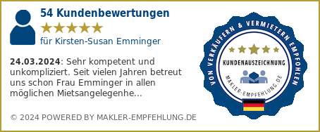 Qualitätssiegel makler-empfehlung.de für Kirsten-Susan Emminger
