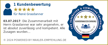 Qualitätssiegel makler-empfehlung.de für René Grasdanner