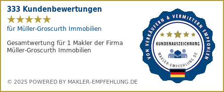 Qualitätssiegel makler-empfehlung.de für Müller-Groscurth Immobilien