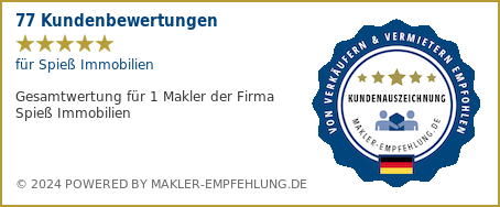 Qualitätssiegel makler-empfehlung.de für Spieß Immobilien  GmbH