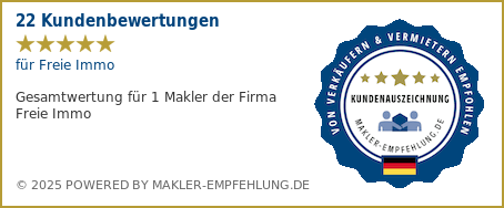 Qualitätssiegel makler-empfehlung.de für Freie Immo