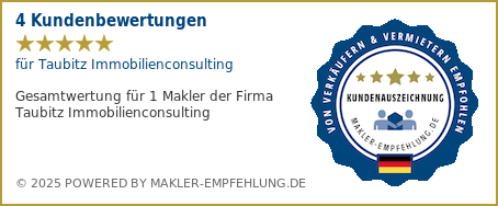 Qualitätssiegel makler-empfehlung.de für Taubitz Immobilienconsulting