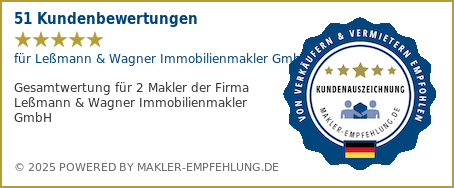 Qualitätssiegel makler-empfehlung.de für Leßmann & Wagner Immobilienmakler GmbH