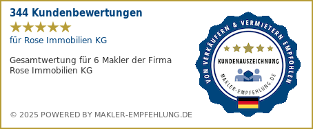 Qualitätssiegel makler-empfehlung.de für Rose Immobilien KG 