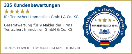 Qualitätssiegel makler-empfehlung.de für Tentschert Immobilien GmbH & Co. KG